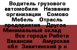 Водитель грузового автомобиля › Название организации ­ Сомово-Мебель › Отрасль предприятия ­ Другое › Минимальный оклад ­ 15 000 - Все города Работа » Вакансии   . Амурская обл.,Завитинский р-н